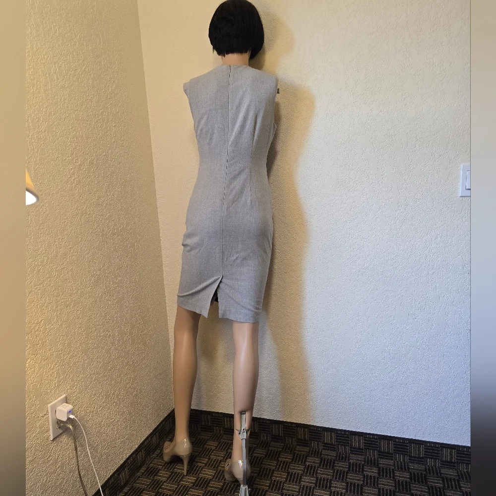 Calvin Klein Black and White Leaf Print Dress - Picture 6 of 8